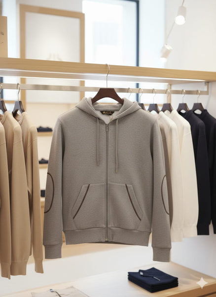 Premium Soft Zip Hoodie with Modern Patch Design