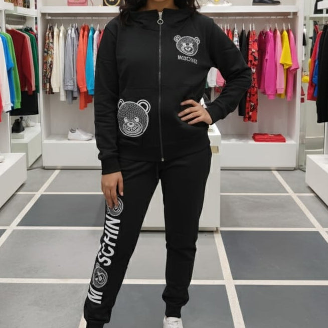 Premium Black Zip-Up Tracksuit Trendy & Comfortable