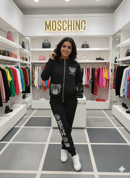 Premium Black Zip-Up Tracksuit Trendy & Comfortable