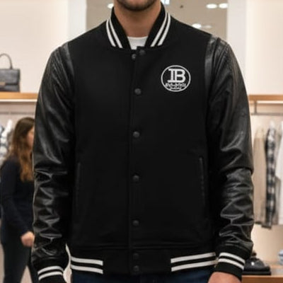 Luxury  Black Bomber Varsity Jacket