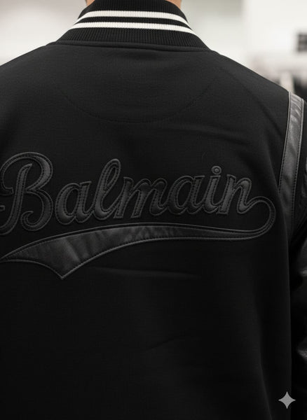 Luxury  Black Bomber Varsity Jacket