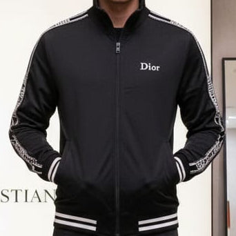 Premium  Brand Signature Track Jacket with Logo Tape Sleeves