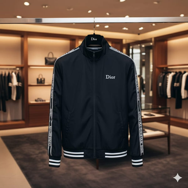 Premium  Brand Signature Track Jacket with Logo Tape Sleeves