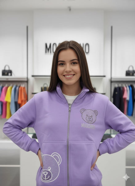 Imported Lavender Zip-Up Tracksuit Trendy & Comfortable