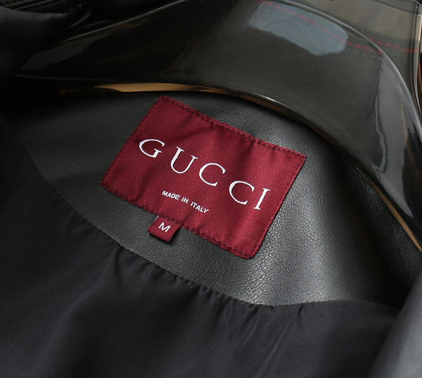 Premium Black Leather Look Jacket with Bold Multi-Color Embroidery