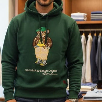 Premium Green  Bear Hoodie for Men