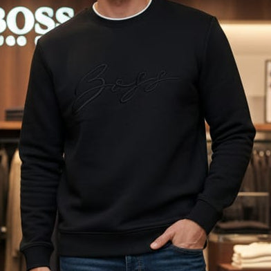 Classic Black Signature Embossed Sweatshirt
