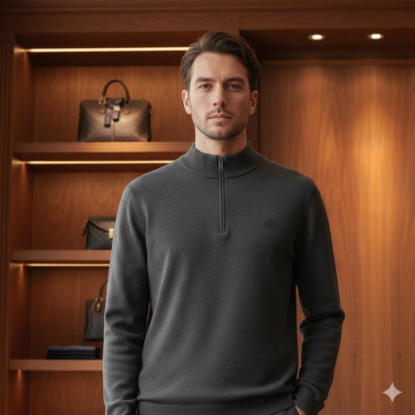 Men’s Premium Charcoal Half-Zip Pullover