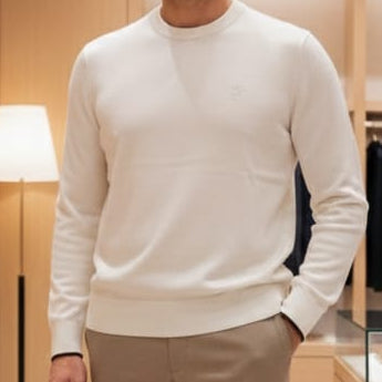 Classic White  Crew Neck Pullover