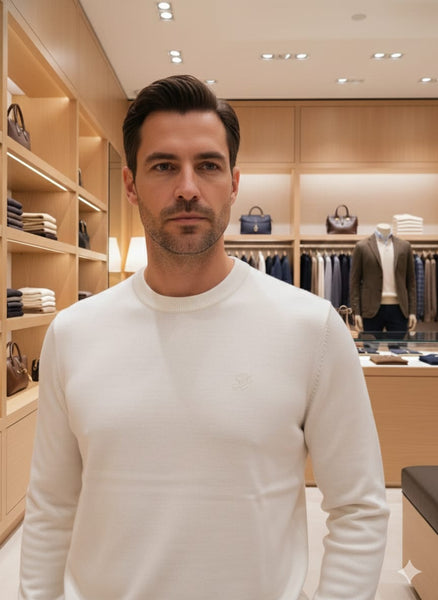 Premium Off-White Lightweight Knit Pullover