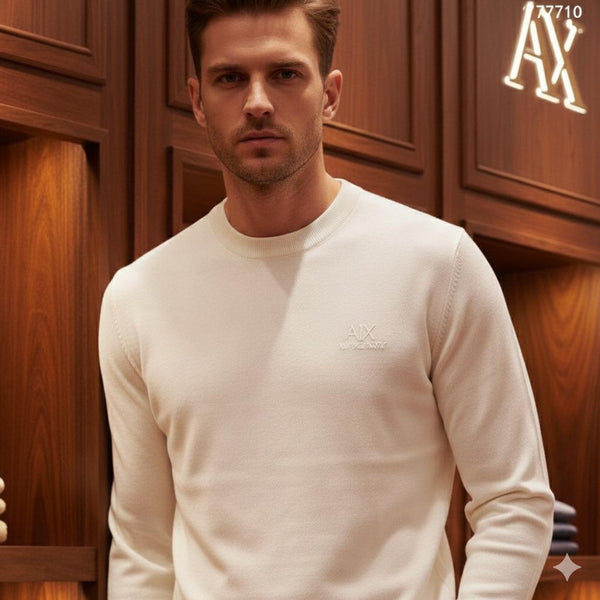 Classic White Premium Knit Pullover