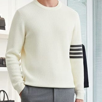 Premium Classic Striped Sleeve Knit Pullover