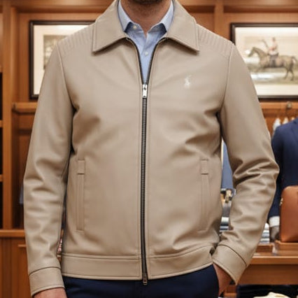Premium Beige Polo Jacket Classic Style with Modern Comfort