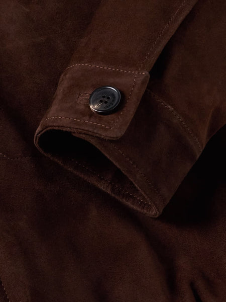 Premium Suede Brown Zip-Up Jacket for Men