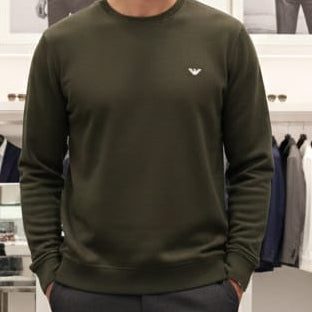Premium Green Crewneck Sweatshirt with Chest Logo
