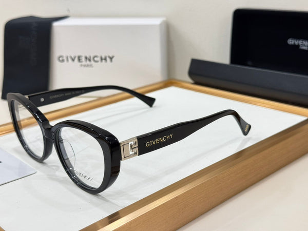 Premium Oval Frame Eyeglasses with Gold Logo Detailing