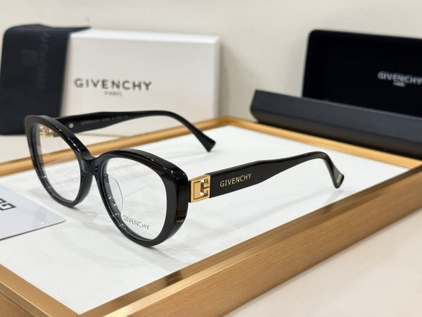 Premium Oval Frame Eyeglasses with Gold Logo Detailing