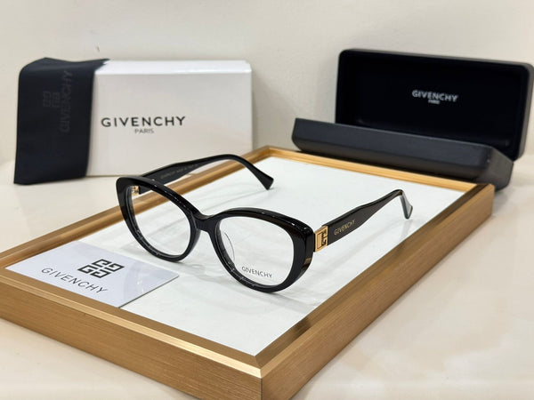 Premium Oval Frame Eyeglasses with Gold Logo Detailing