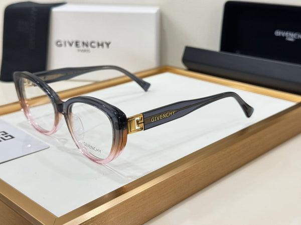 Premium Oval Frame Eyeglasses with Gold Logo Detailing