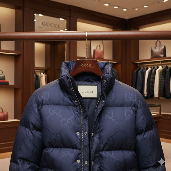 Luxury  Puffer Jacket with Subtle GG Pattern