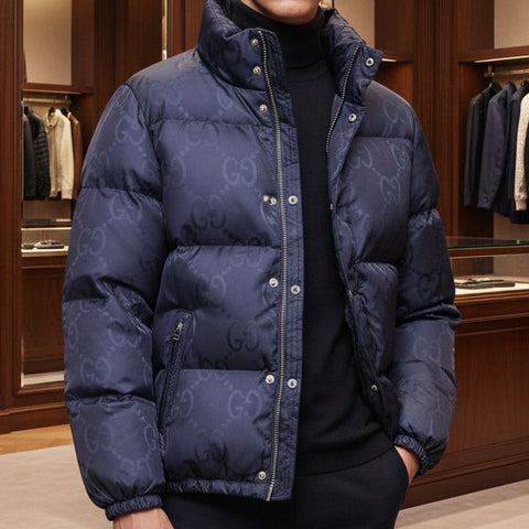 Luxury  Puffer Jacket with Subtle GG Pattern