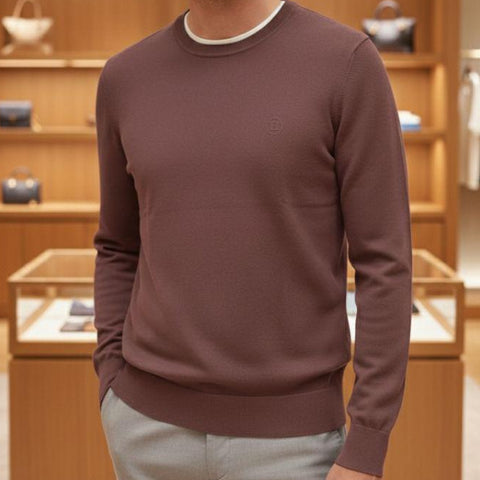 Premium Mauve Crewneck Pullover  for Men