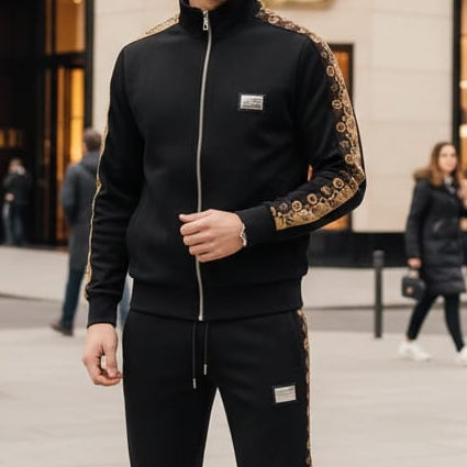 Premium Logo Pattern Stripe Track-Set