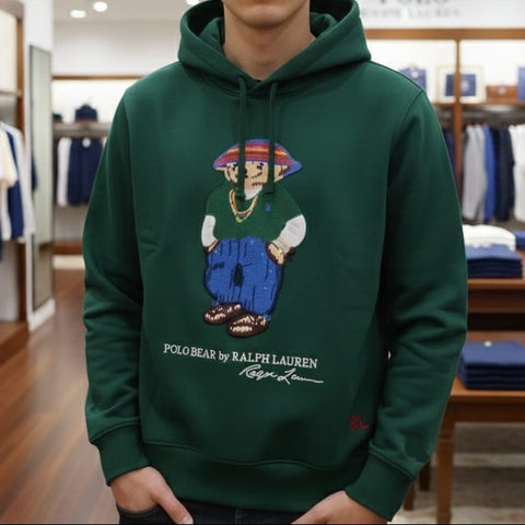 Green Polo Bear Hoodie Stylish & Cozy Casual Wear