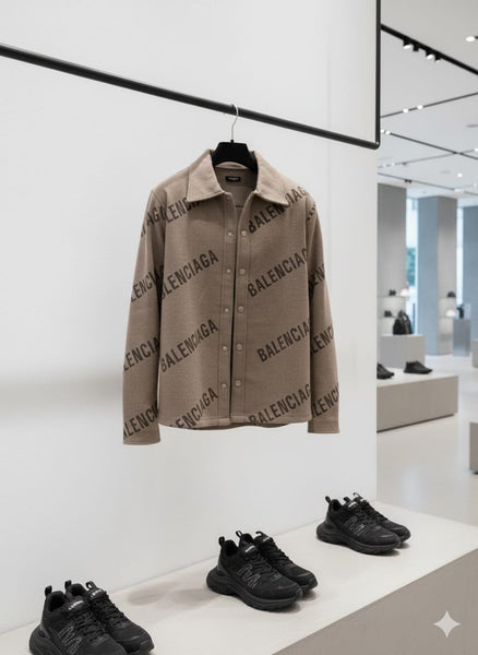 Luxury Brand  Beige Logo-Print Premium Shirt