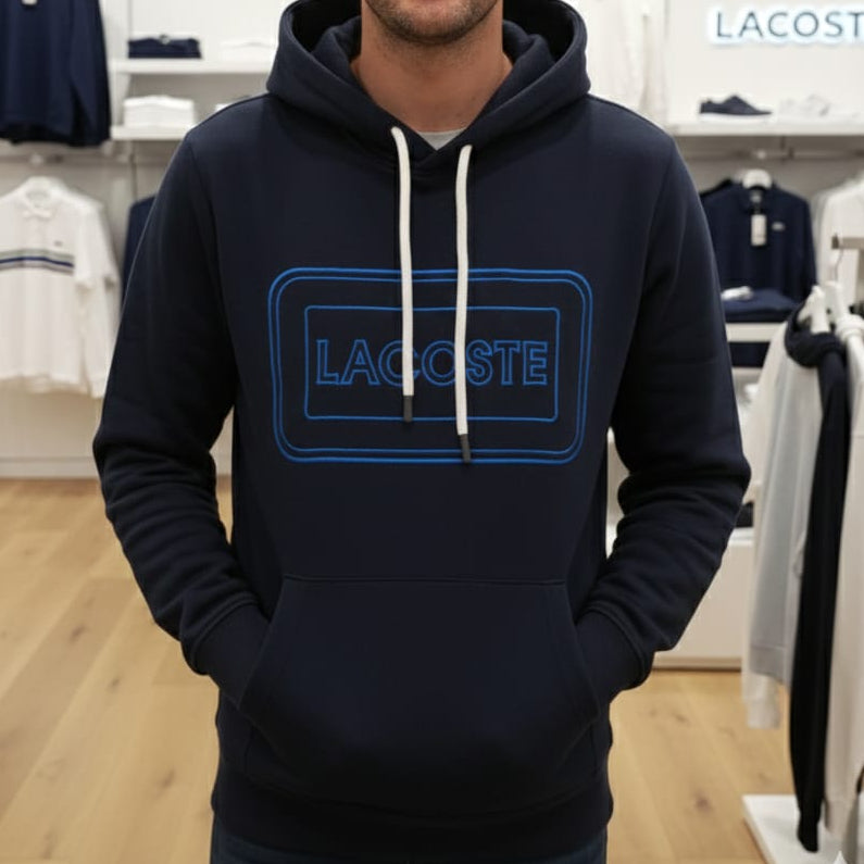 Imported Brand Navy Blue Premium Logo Hoodie
