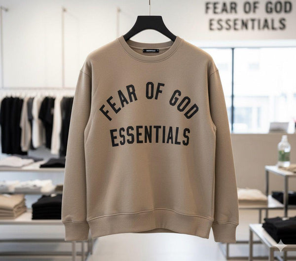 Premium Oversized Pullover Crewneck – Stone Beige