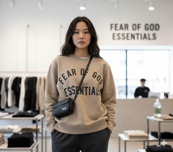 Premium Oversized Pullover Crewneck – Stone Beige