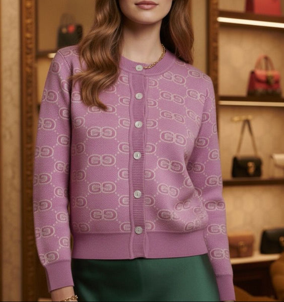 Women Luxury Soft Knit Patterned Cardigan