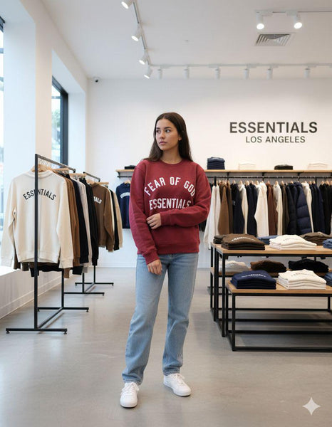 Premium Crewneck Sweatshirt – Deep Maroon