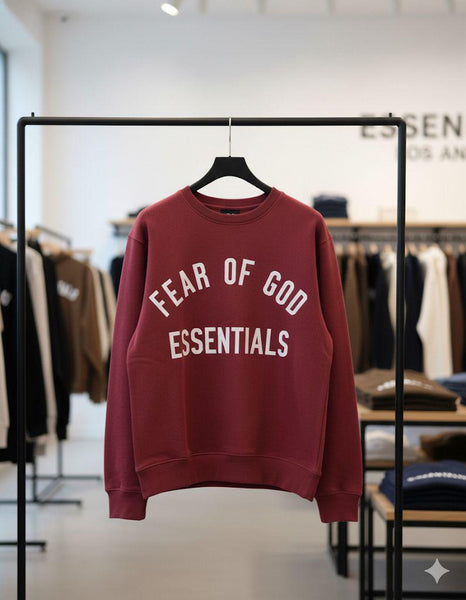 Premium Crewneck Sweatshirt – Deep Maroon