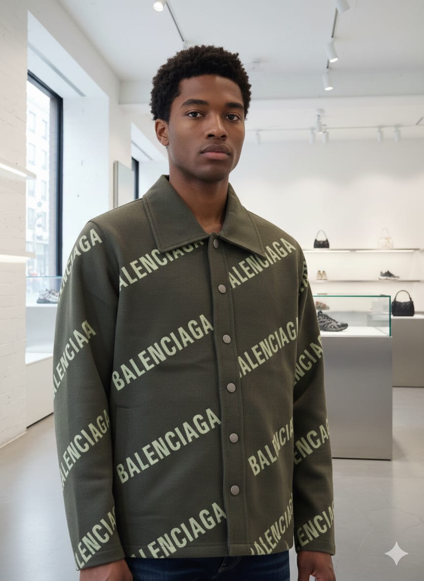 Premium Men All-Over Printed Button-Up Shirt – Luxury Streetwear Style