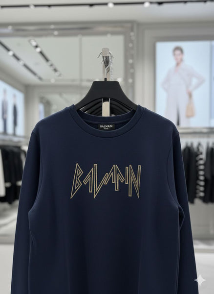 Navy Blue Logo Sweatshirt  Bold & Premium Street Style