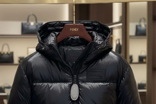 Black Glossy Puffer Jacket Luxury Warmth with Modern Style