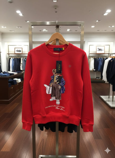 Imported Red  Polo Bear Sweatshirt For Woman