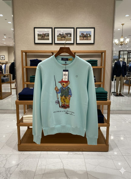 Premium Mint Green Polo Bear Sweatshirt Fresh, Fun & Classic Style