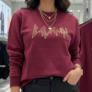 Premium  Maroon Logo Sweatshirt  Bold Style with Luxury Comfort