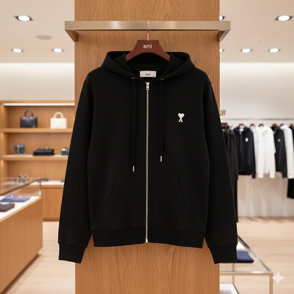 Exclusive Luxury Black  Zip-Up Hoodie