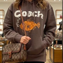 Premium Branded  Brown Hoodie with Vintage Fish Graphic