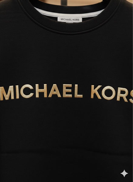 Premium Black Sweatshirt With Brand Signature For Woman