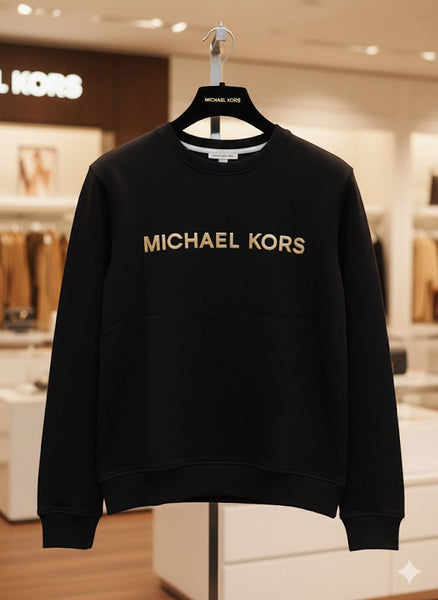 Premium Black Sweatshirt With Brand Signature For Woman