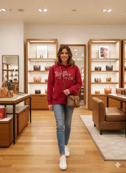 Premium Red New York Carriage Graphic Hoodie