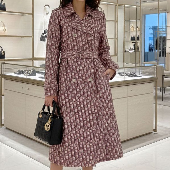 Elegant Designer Printed Trench Coat for Women