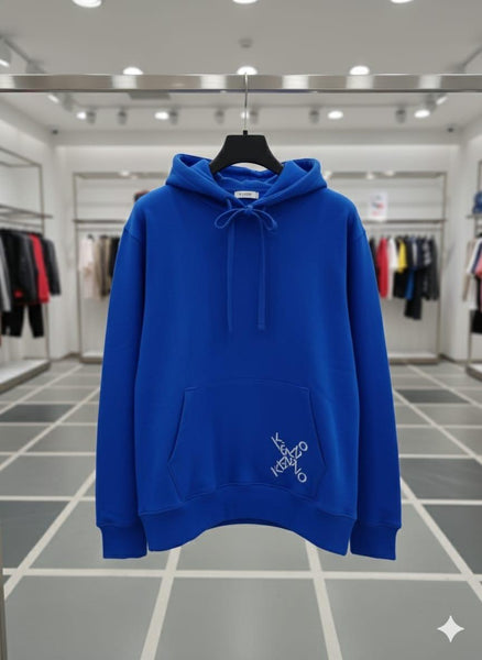 Elegant Classic Bold Blue Logo Hoodie