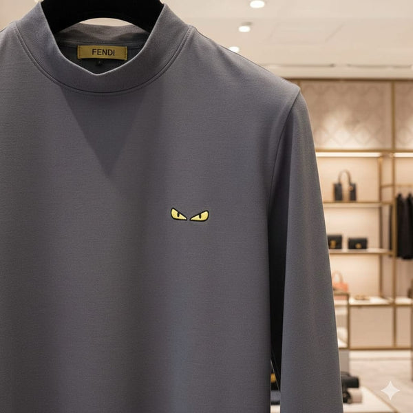 Luxury Grey Iconic Eyes Premium Polo Tee