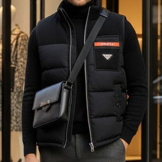 Black Puffer Sleeveless Jacket  Premium Luxury Vest